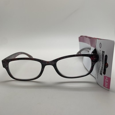 Foster Grant ALLEGRA RED PAISLEY +2.50 Reading Glasses READERS SIGHT STATION