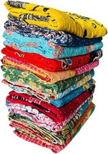 Mix Lot of Indian Tribal Kantha Quilts Vintage Cotton Bed Cover Throw Old Sari M