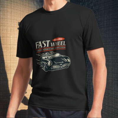 Fast-Wheel-Vintage-Motorworks Logo Men's T-Shirt Funny Size S to 5XL