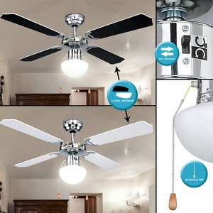 Anti Mucken Fliegen Decken Ventilator Wohn Zimmer Lufter Zugschalter Glas Lampe Ebay