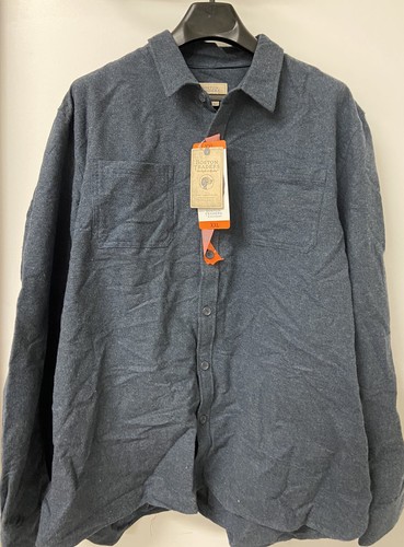Boston Traders Mens Size XXL Casual-Dress long-sleeve flannel cotton navy shirt - Picture 2 of 8