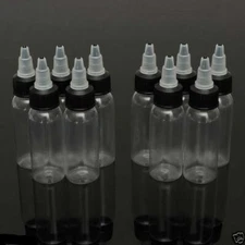 New Hot 10PCS 60ml 2OZ Twist Cap Empty Plastic Tattoo Ink Pigment Bottle Supply