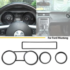4x Set Interior Carbon Fiber Dash Air vent Cover Decal For Ford Mustang 2010-14