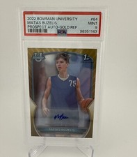 2022 Bowman U Prospect Gold Autograph Auto Ref Matas Buzelis PSA Mint 9 49 of 50