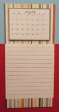2025 MONTHLY MINI WALL Magnetic CALENDAR & PAPER PAD  - MultiColored STRIPEs 8X4