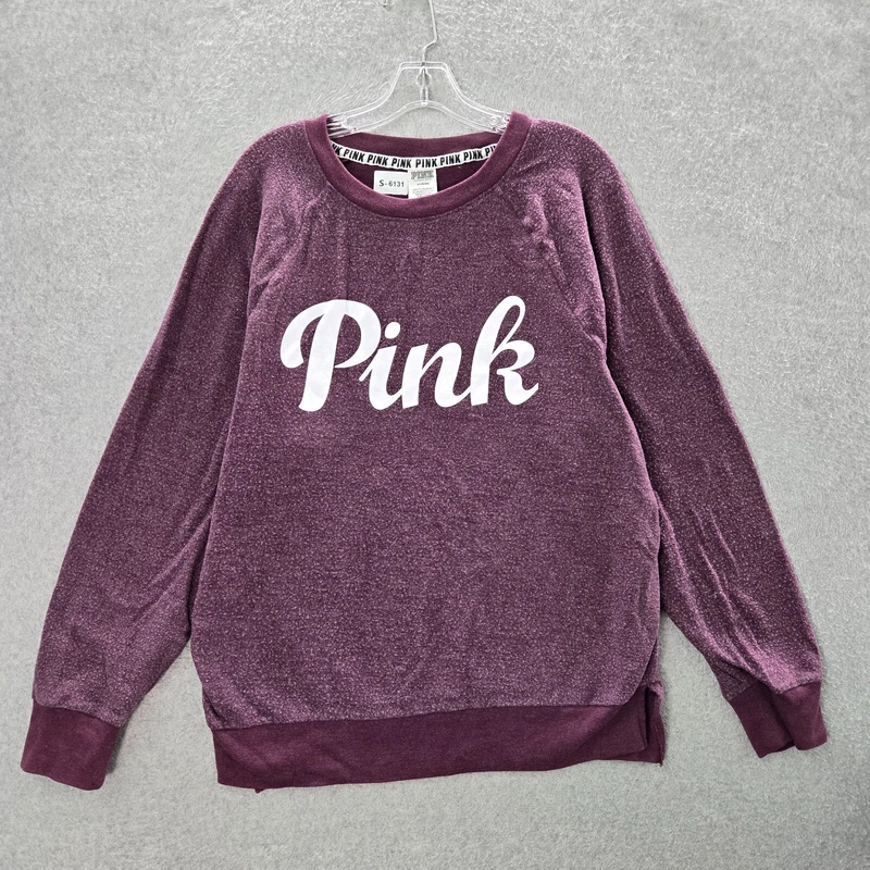 victoria-secret-vs purple logo long sleeve crew neck sweatshirt