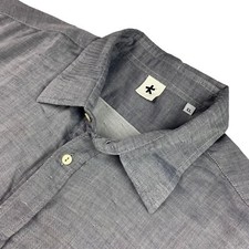 Adam Kimmel Men's Distressed Chambray L/S Button Shirt Blue • Italy • XL