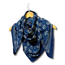 Cotton Scarfs for Women Lightweight Soft Sheer Neck Scarf Stole Summer Wrap Blue