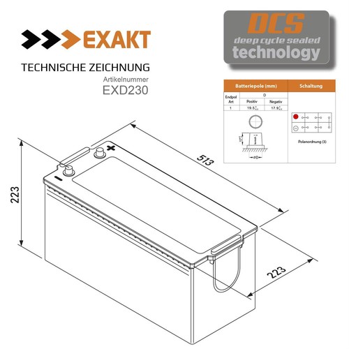 Solarbatterie 12V 230Ah Wohnmobil Batterie Solar Akku Bootsbatterie 220Ah 200Ah - Bild 5 von 5