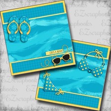 Life's a Beach NPM - 2 Premade Scrapbook Pages - EZ Layout 5581