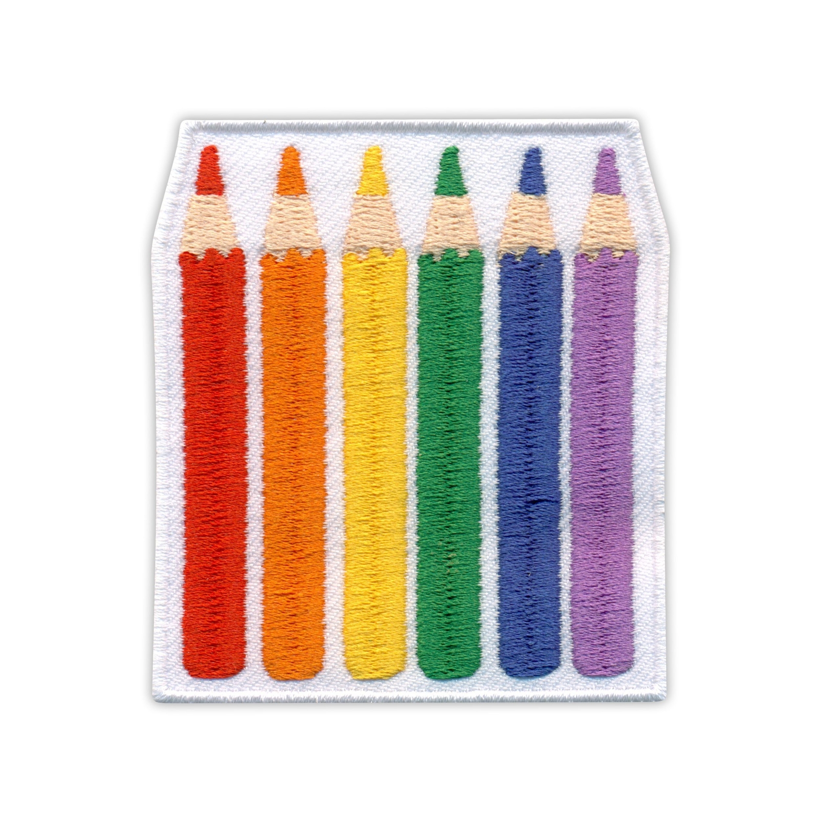 Colorful Embroidered Pencil Patch Badge for DIY Crafts-image