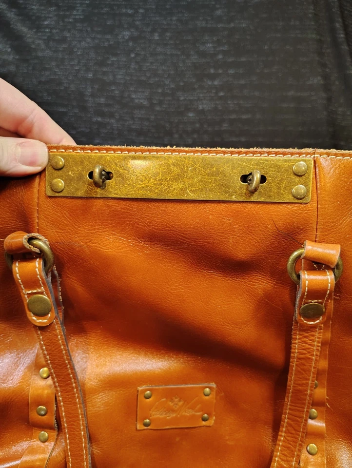 Patricia Nash Benvenuto Heritage Collection 棕褐色真皮托特包 MSRP $249 — 第 4/4 张图片