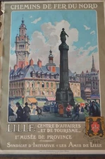 Colorful Vintage Art Deco French Travel Poster Original Lithograph Mid Century