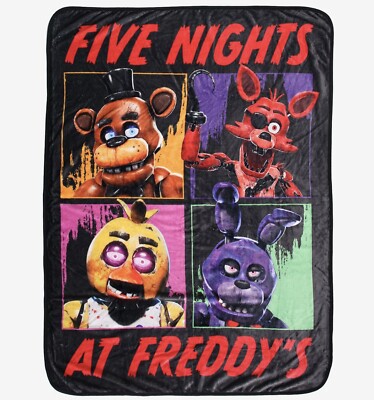 Five Nights At Freddy's FNAF Character Grid Throw Blanket 45'' x 60'' NEW