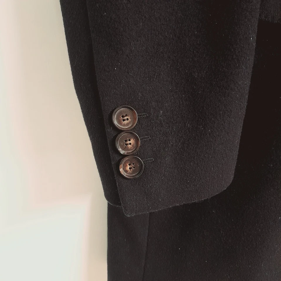 Hugo Boss Stint2 Mens Black Single Breasted Overcoat Size Large 52R Cashmere  - Image 4 of 4