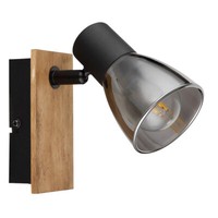 Wandleuchte Wandstrahler Flurleuchte Schlafzimmerlampe Holz Metall Dunkelbraun