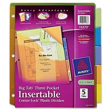 Avery Big Tab Three Pocket Insertable Dividers #11273