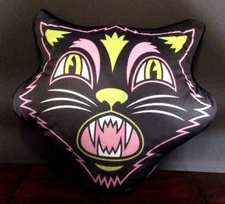 SOURPUSS BRAND Retro BLACK CAT Pillow Plush
