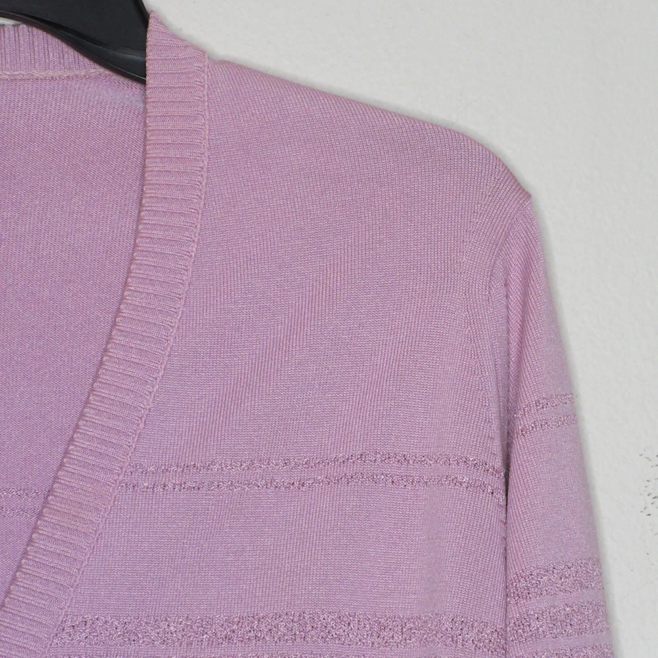 Givenchy Sport Women's Long Sleeve Button Down Ribbed Cardigan Lavender L B56 - Image 4 of 4