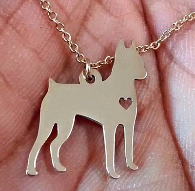 Miniatur Pinscher Halskette - Sterling Silber Schmuck Gold - Roségold - Gravur