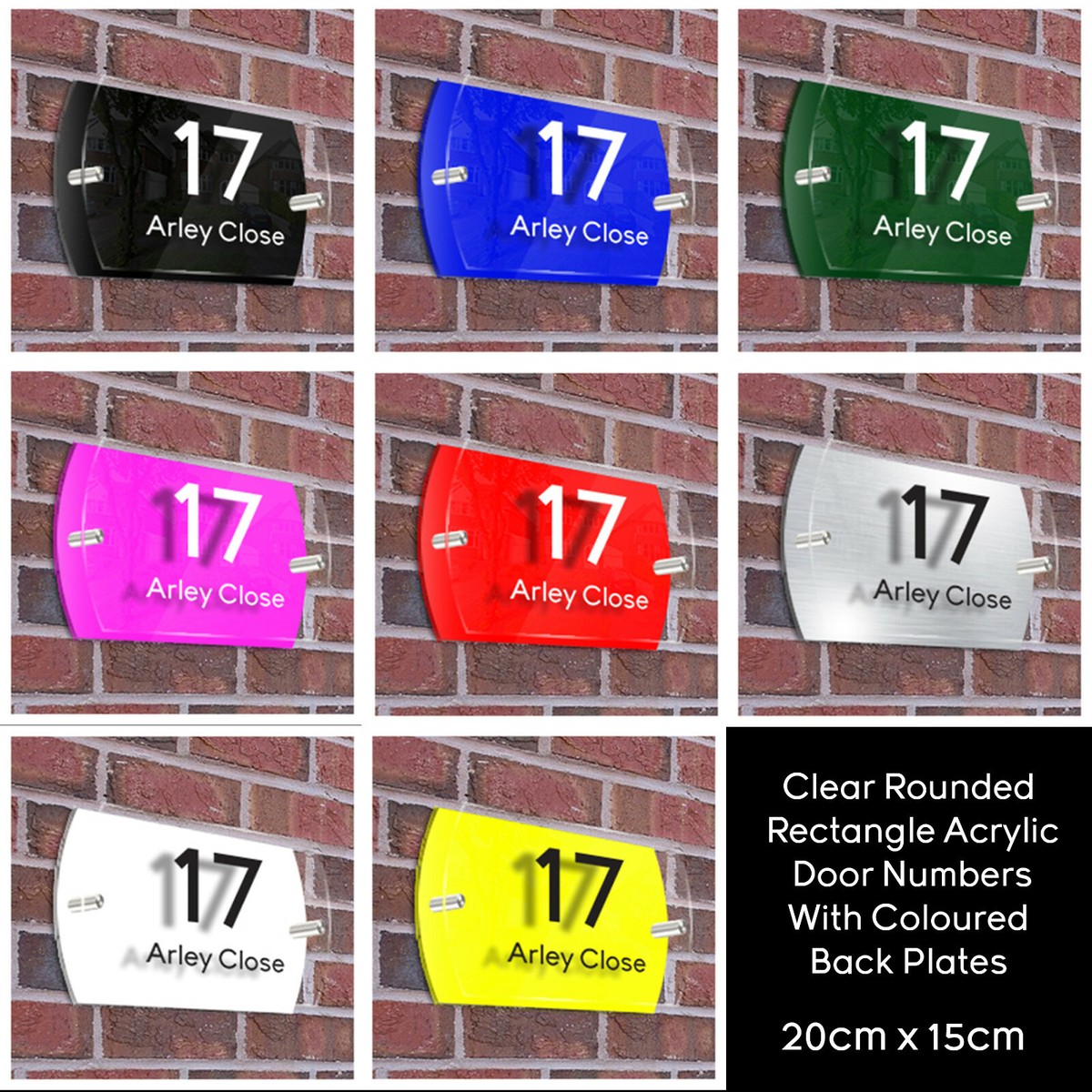 Personalized Double Acrylic Door Number Sign - Modern House Plaque Custom Address Numbers
