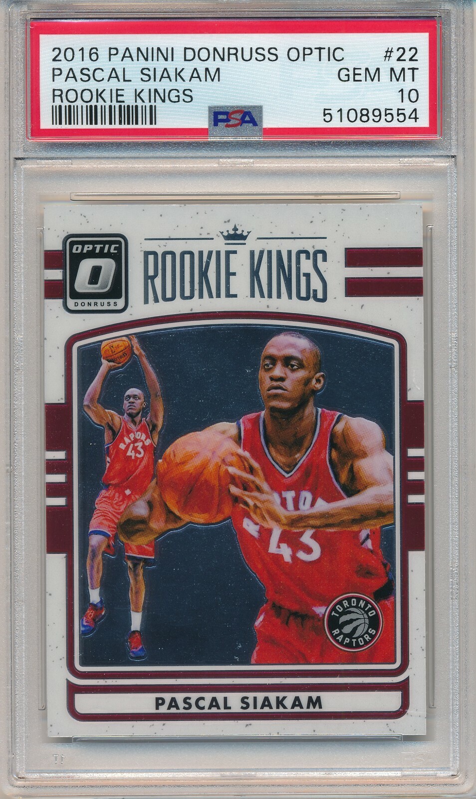2016 PANINI DONRUSS OPTIC ROOKIE KINGS PASCAL SIAKAM #22 RC PSA 10 GEM MINT
