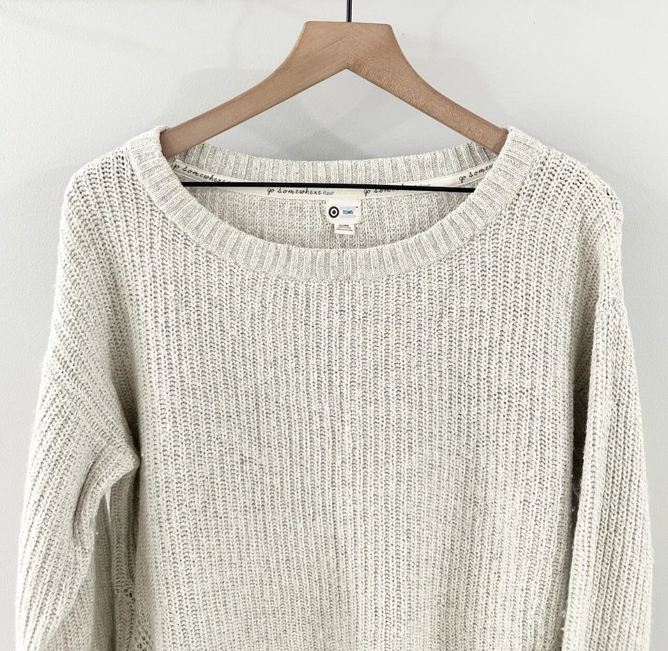 Suéter TOMS Grueso Tejido Gris Talla XL Foto 4 de 4