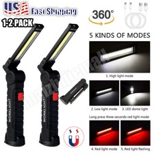LED COB Work Light Magnetic Base Rechargeable Super Bright Flashlight Lamp Torch