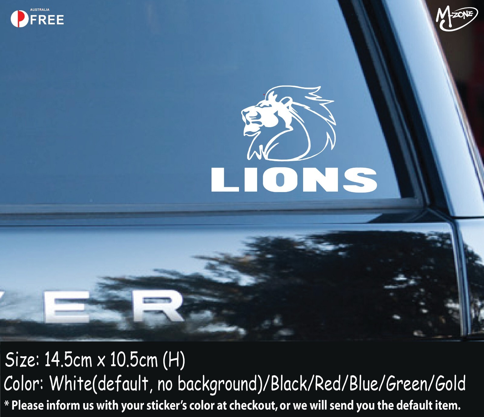 Lions Rugby Sticker Decal-Reflective/Metallic Color Car Laptop ...