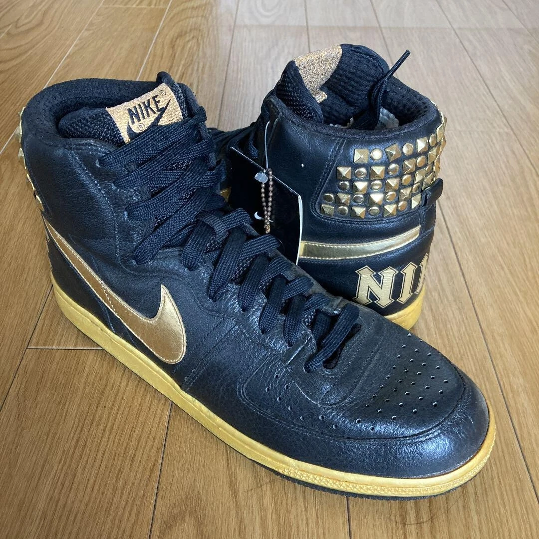 NIKE TERMINATOR HIGH SUPREME ROCK 'N' ROLL GOUJONS OR NOIR 325319 071 taille 10 Neuf