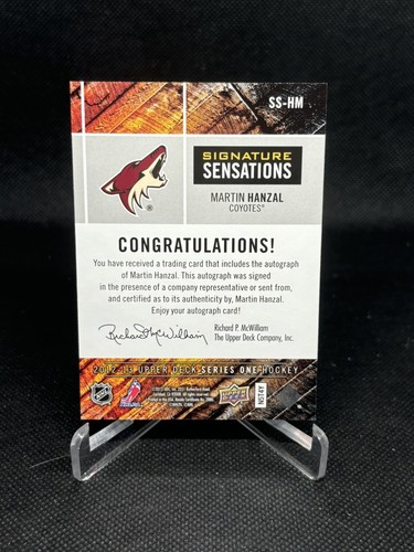 2012-13 Upper Deck Signature Sensations Martin Hanzal #SS-HM Auto - Picture 2 of 2