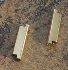 Pair of NSA watch bracelet end pieces for gold-tone solid bar links NSA band NOS
