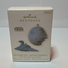 Hallmark Keepsake Star Wars Death Star & Star Destroyer Mini Ornaments 2008
