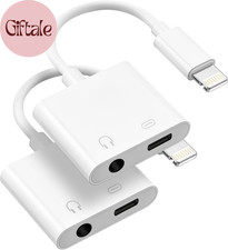  Apple Mfi Certified 2 Pack Lightning to 3.5Mm Headphone Jack Adapter, 2 in 1 H