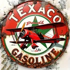 Vintage Texaco Gasoline Red Biplane Tin Metal Signs Home Décor 8x8