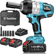 1400NM High Torque 1/2'' Impact Wrench Truck Cordless 2PCS Battery Impact Gun