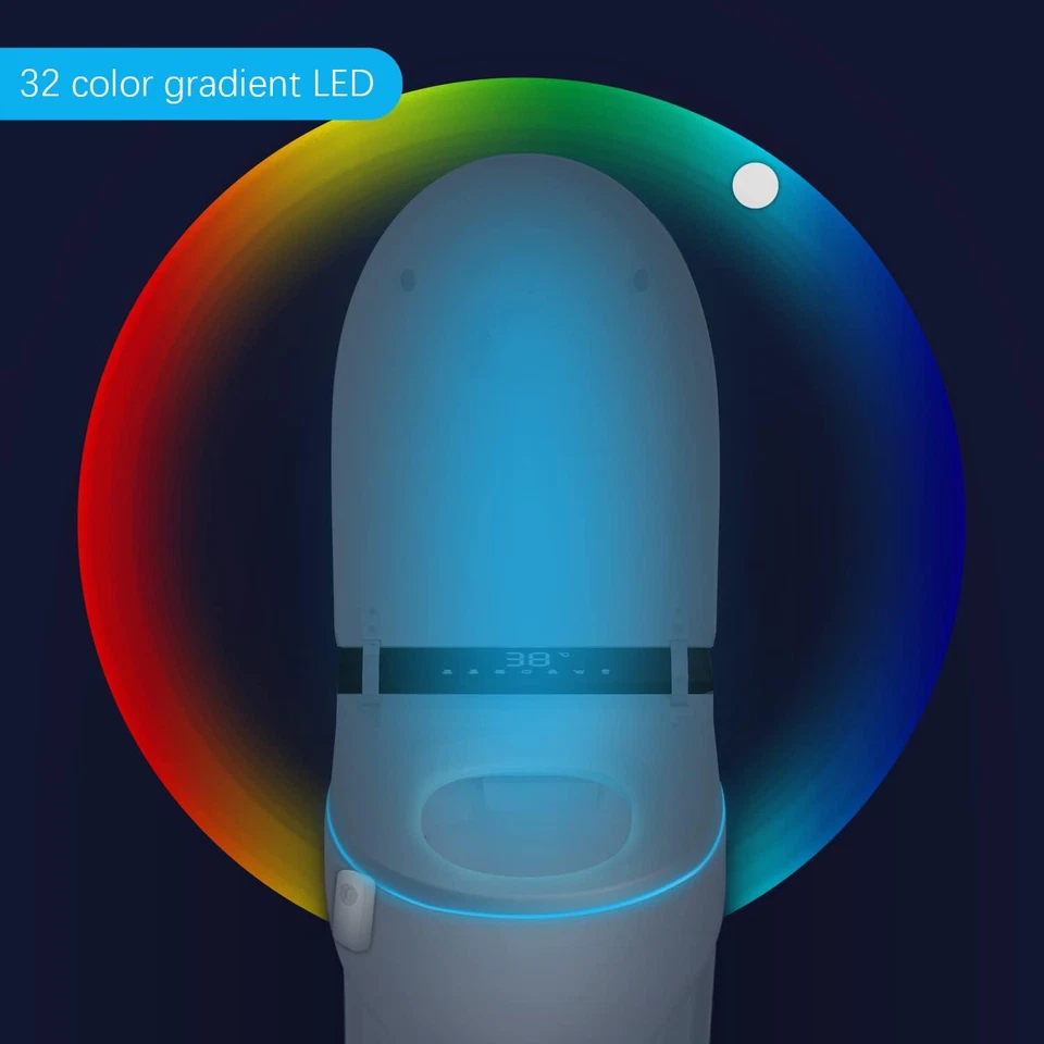 Luce a LED per WC a 32 Colori - Lampada Notturna per Water, Lampada Dal Sensore  - Immagine 2 di 4