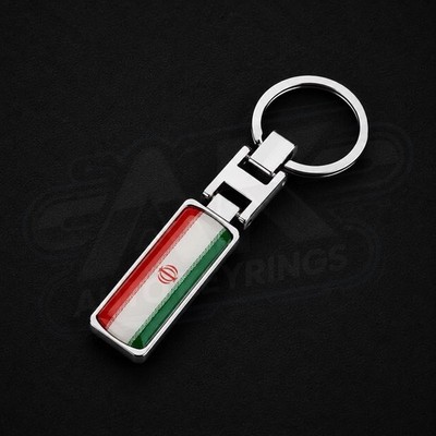 NEW KEYRING KEYCHAIN COUNTRY IRAN IRANIAN FLAG 3D GEL DURABLE DOUBLE SIDED