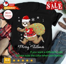 Christmas Sloth Cute, Sloth Christmas Sweatshirt, Sloth Merry Slothmas Tee, S...