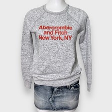 Abercrombie and Fitch Gray Pullover Logo Sweatshirt Crew Neck Women XS