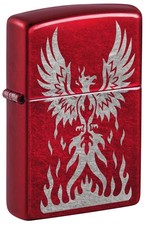 Zippo Phoenix Rising Design Candy Apple Red Laser Engrave 47140
