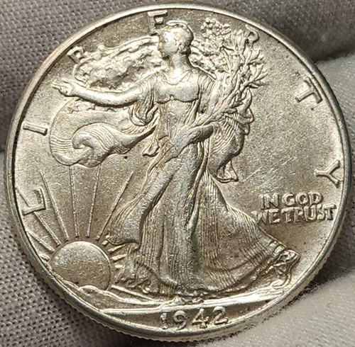 1942 P Walking Liberty Half Dollar AU Condition, 90% Silver Nice Coin! WL-4215