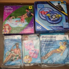 Lot of 5 Assorted Inflatable Pool Floats, Swim Rings, Tube, Mat, Splash Mat