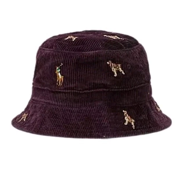Polo Ralph Lauren Corduroy Dogs Bucket Hat Cap