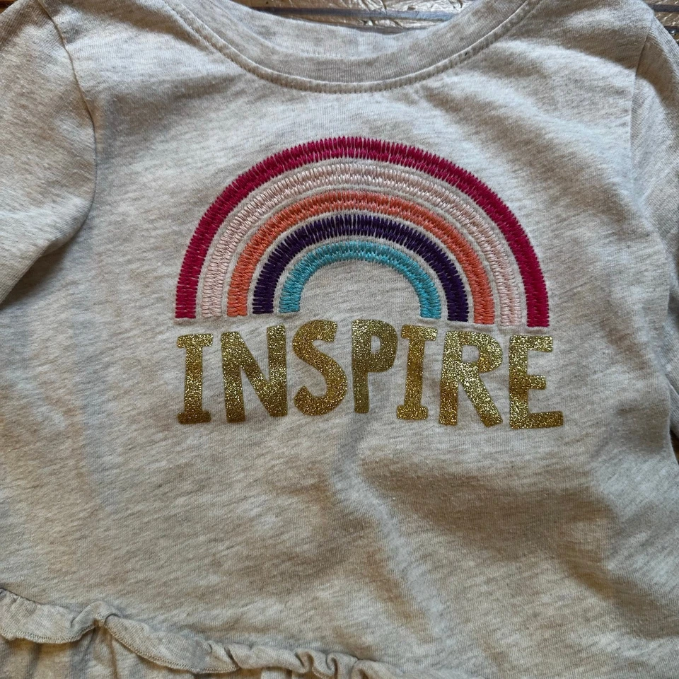 Camisa Garanimals Crema Inspire Arco Iris Manga Larga Volantes TALLA 2T Foto 2 de 4
