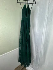 Windsor Hunter Green Floral Mesh Maxi Dress Size 11 New With Tags w/ Flaw