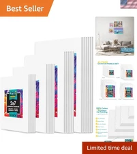 Durable Multi-Size 24-Pack Canvas for Painting: Ideal for Kids and Adults Alike