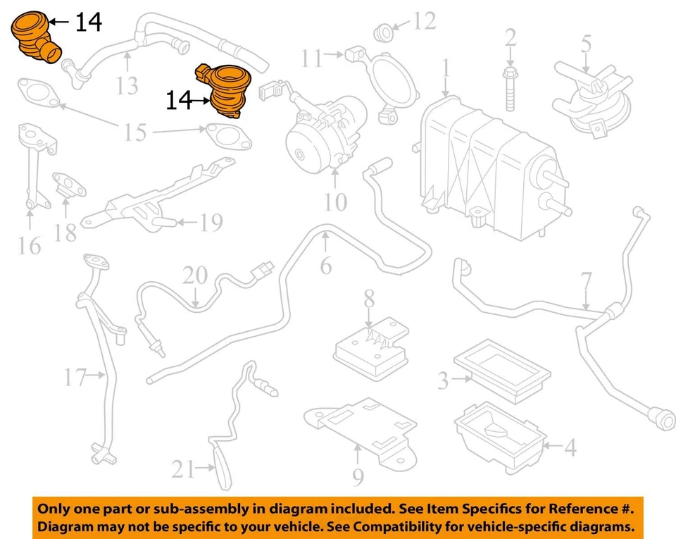 Оригинальный передний левый клапан рециркуляции отработавших газов двигателя Porsche Macan 95B GTS 2015–2018 годов выпуска - Изображение 3 из 4
