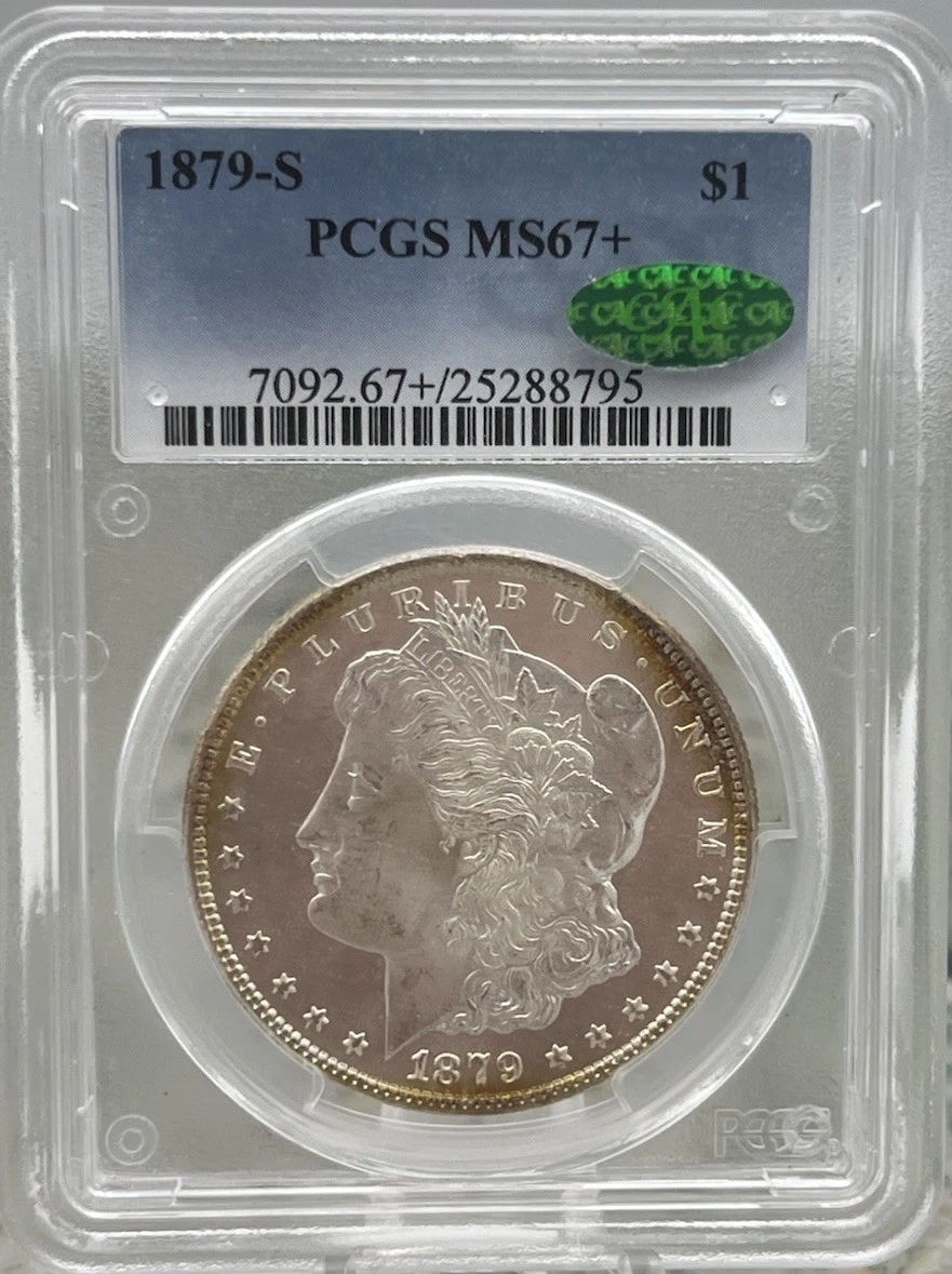 コレクション PCGS MS67 PCGS & CAC Certified Silver MS 67 Graded Morgan US Dollars (1878
