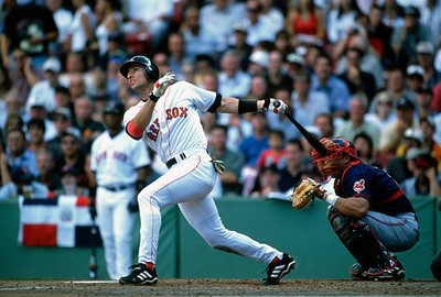Nomar Garciaparra Boston Red Sox bats v the Cleveland Indians duri- Old Photo 2